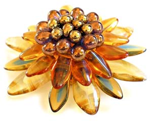 Lotus Flower in Golden Amber